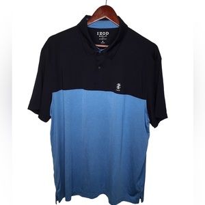 Izod Men’s Polo Shirt - Navy & Light Blue - Size XL - EUC